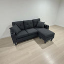 Eduardo Sectional - Black Chenille