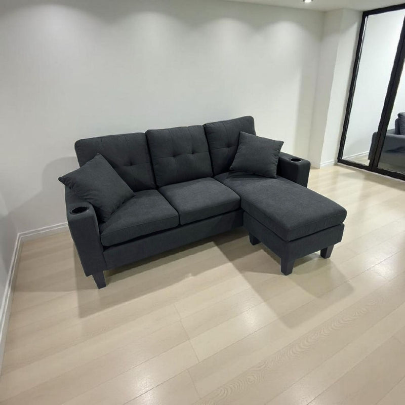 Eduardo Sectional - Black Chenille
