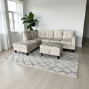 Aziel Sectional - Cream - The Fine Furniture