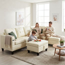 Angelo Sectional - Cream Leather