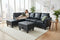 Angelo Sectional - Black Leather
