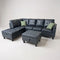 Angelo Sectional - Black Leather