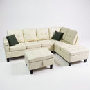 Angelo Sectional - Cream Leather