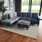 Aziel Sectional - Grey/Black - The Fine Furniture