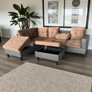 Aziel Sectional - Brown/ Choco - The Fine Furniture