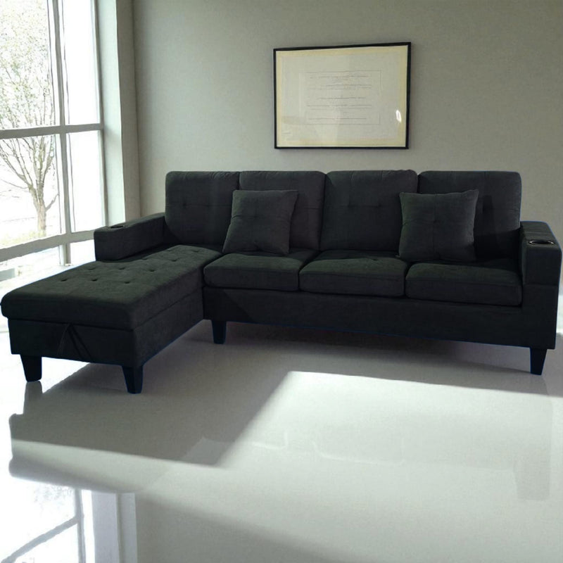 Desmond Sectional - Black Fabric