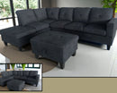 Angelo Sectional - Black Chenille