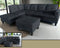 Angelo Sectional - Black Chenille