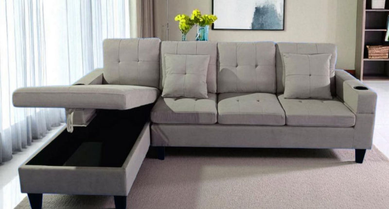 Desmond Sectional - Beige Fabric