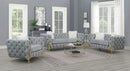 Hepzibah 3pc Sofa Set - Grey Velvet - The Fine Furniture