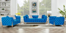 Hepzibah 3pc Sofa Set - Blue Velvet - The Fine Furniture