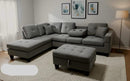Naomi 4pc Sectional with Ottoman - Grey - The Fine Furniture