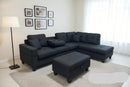 Naomi 4pc Sectional with Ottoman - Black - The Fine Furniture