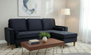 Noah 2pc Sectional Sofa - Black Velvet - The Fine Furniture