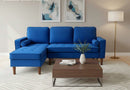 Noah 2pc Sectional Sofa - Blue Velvet - The Fine Furniture