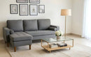 Noah 2pc Sectional Sofa - Grey Fabric - The Fine Furniture