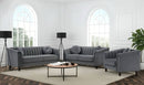 Paige Sofa & Loveseat - Grey Velvet - The Fine Furniture