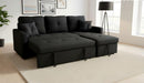 Oliver - 2 pc Sectional Sofa Bed - Black Fabric - The Fine Furniture