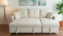 Oliver 2 pc Sectional Sofa Bed - Cream Fabric - The Fine Furniture