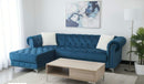 Piper Tufted 2pc Sectional - Blue Velvet - The Fine Furniture