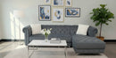 Piper Tufted 2pc Sectional - Grey Velvet - The Fine Furniture