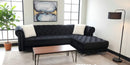 Piper Tufted 2pc Sectional - Black Velvet - The Fine Furniture
