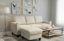 Arya Sectional With Ottoman- Cream - The Fine Furniture