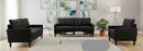 Shiloh 3pc Sofa Set - Black Leather - The Fine Furniture