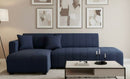 Ismera Sectional - Dark Blue Boucle Fabric - The Fine Furniture