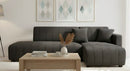 Ismera Sectional - Dark Grey Boucle Fabric - The Fine Furniture