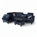 Angelo Sectional - Black Corduroy - The Fine Furniture