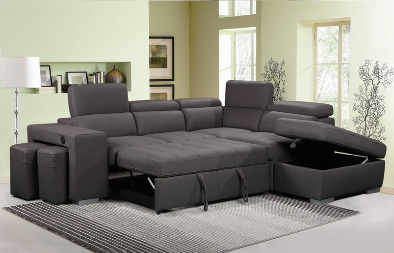 Arlo Sectional Sofa Bed - Dark Grey