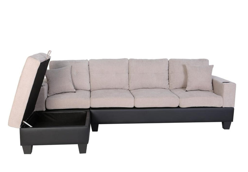 Zombi Sectional - Grey/ Beige - The Fine Furniture