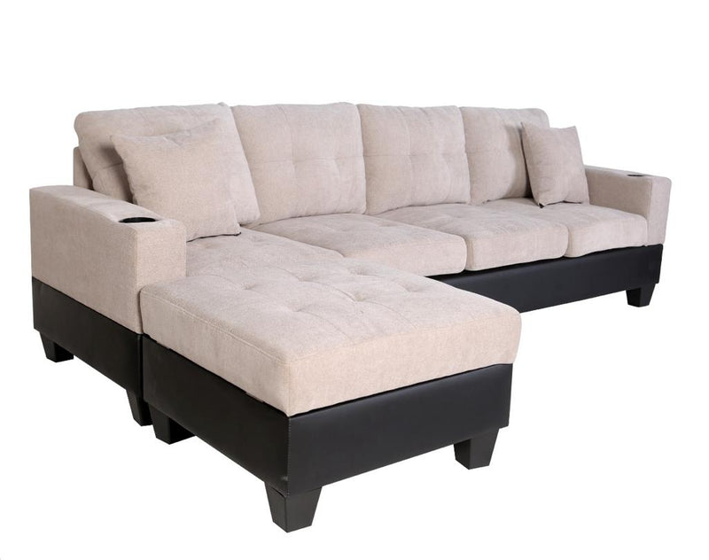 Zombi Sectional - Grey/ Beige - The Fine Furniture