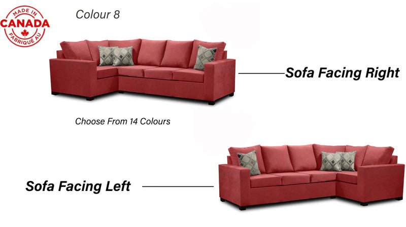 Alcott 2pc Sectional - Brown/Grey/Red/White/Green