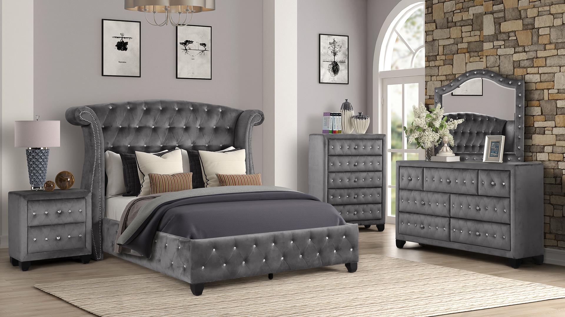 Grey king size bedroom set discount