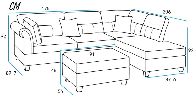 Hope Sectional - Grey - The Fine Furniture
