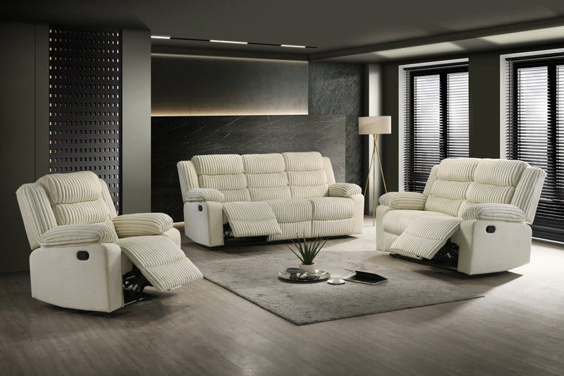 Cassandra Recliner Set - Cream - The Fine Furniture