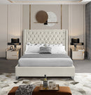Hadleigh Bed Frame - Cream Velvet - Double/Queen/King