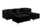 Allas 2 Pc Sectional Sofa With Ottoman - Black - The Fine Furniture
