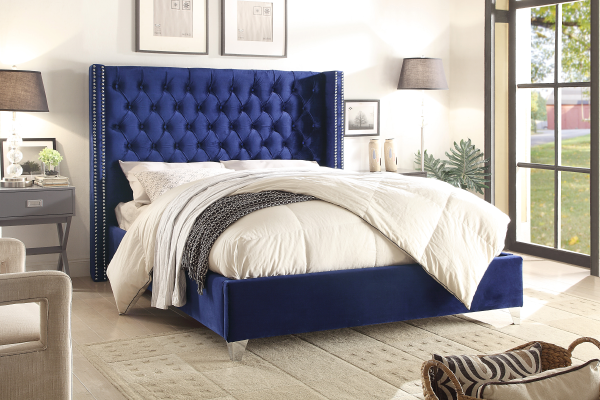 Hadleigh Bed Frame - Blue Velvet - Double/Queen/King