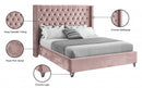 Hadleigh Bed Frame - Pink Velvet - Single/Double/Queen/King