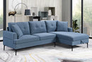 Ajax Sectional With Storage - Blue - The Fine Furniture