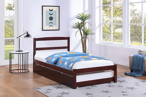 Archer Bed - Single/Double With Trundle Pull out or Drawers - Espresso - The Fine Furniture