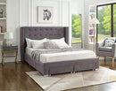 Mia Bed Frame - Queen/King - Grey Velvet