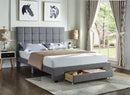 Lainey Bed Frame - Queen - Grey Fabric