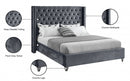 Hadleigh Bed Frame - Grey Velvet - Double/Queen/King