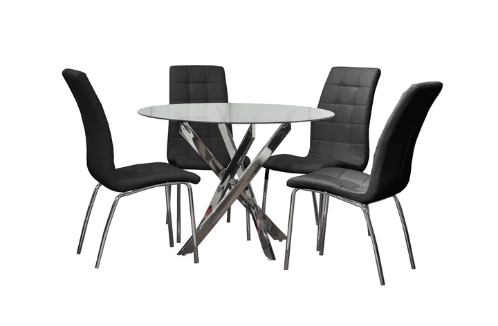 Emjay 5 Pc Dining Set - Black - The Fine Furniture