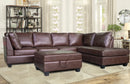 Balin 2 Pc Sectional with Storage Ottoman - Brown Leather - The Fine Furniture