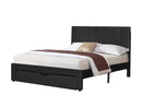 Miami Bed with Storage Drawer - Black PU - The Fine Furniture